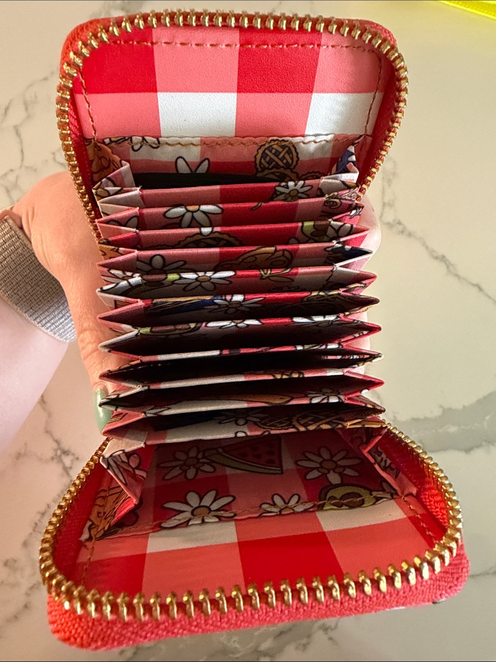 Disney Loungefly Red Checkered Mickey & Friends Zip Card Holder Wallet - Picture 5 of 5